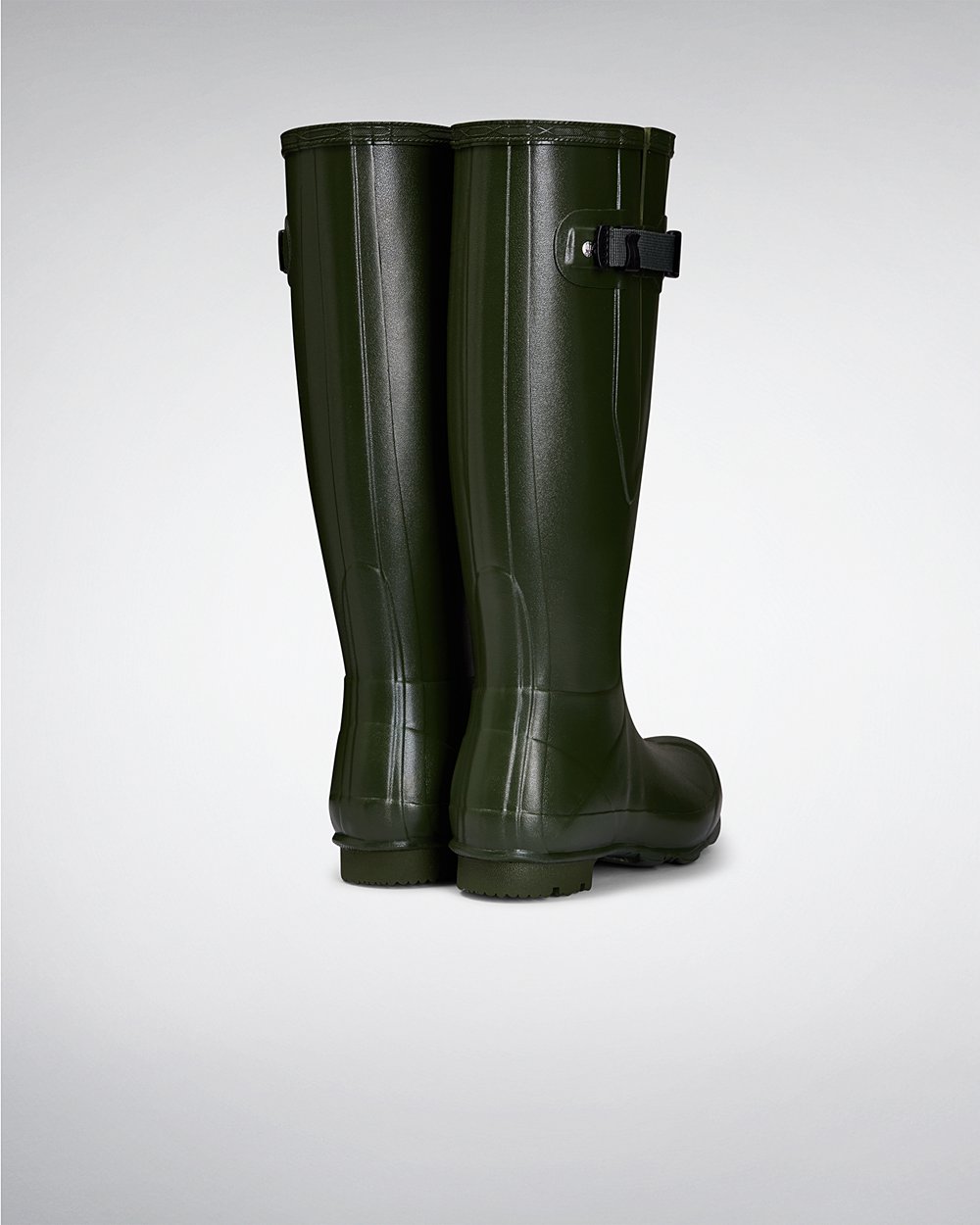Galochas Altas Hunter Feminina Verdes - Norris Field Side Adjustable - 76FQBNYKR